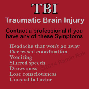 Ramin Rak's symptoms of TBI